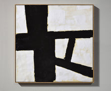 Load image into Gallery viewer, Black and White Minimalist Painting Original Minimal Art Yp077