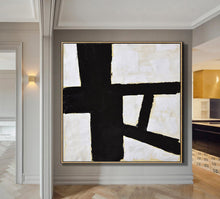 Load image into Gallery viewer, Black and White Minimalist Painting Original Minimal Art Yp077