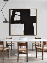 Load image into Gallery viewer, Abstract Art Black and White Minimalist Painting Yp076