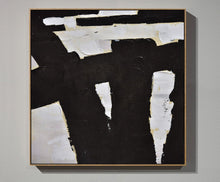 Load image into Gallery viewer, Abstract Art Black and White Textured Painting Yp038