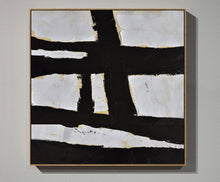 Load image into Gallery viewer, Black and White Minimalist Painting Original Minimal Art Yp050