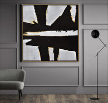 Load image into Gallery viewer, Black and White Abstract Painting Minimalist Art Modern Wall Art Decor Yp085