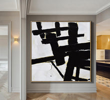 Load image into Gallery viewer, Black and White Abstract Painting Minimalist Art Modern Wall Art Decor Yp071