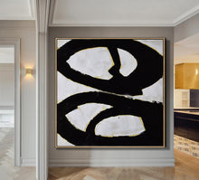 Load image into Gallery viewer, Black and White Abstract Painting Minimalist Art Modern Wall Art Decor Yp080