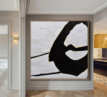 Load image into Gallery viewer, Black and White Abstract Painting Minimalist Art Modern Wall Art Decor Yp108