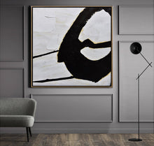 Load image into Gallery viewer, Black and White Abstract Painting Minimalist Art Modern Wall Art Decor Yp108
