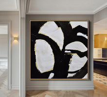 Load image into Gallery viewer, Black and White Abstract Painting Minimalist Art Yp075