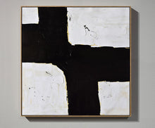 Load image into Gallery viewer, Black and White Abstract Painting Minimalist Art Yp044