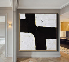 Load image into Gallery viewer, Black and White Abstract Painting Minimalist Art Yp044
