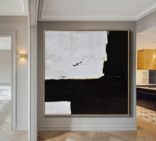 Load image into Gallery viewer, Black and White Abstract Painting Minimalist Art Modern Art Decor Yp083