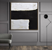 Load image into Gallery viewer, Black and White Abstract Painting Minimalist Art Textured Painting Yp049