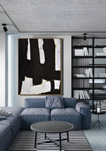 Load image into Gallery viewer, Black And White Palette Knife Abstract Painting Minimalist Art Yp105