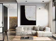 Load image into Gallery viewer, Black White Beige Minimalist Painting Modern Living Room Decor Yp042