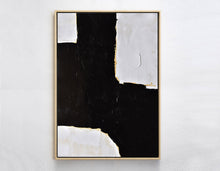 Load image into Gallery viewer, Black White Beige Textured Painting Abstract Art Yp045