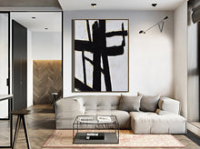 Load image into Gallery viewer, Black And White Painting Original ArtWork Living Room Art Decor Yp070