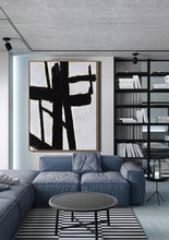 Load image into Gallery viewer, Black And White Painting Original ArtWork Living Room Art Decor Yp070