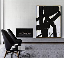 Load image into Gallery viewer, Contemporary Painting on Canvas, Black And White Painting Yp068