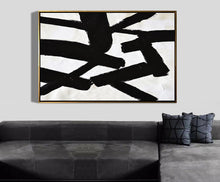 Load image into Gallery viewer, Black and White Wall Art Abstract Art Minimal Painting on Canvas Yp081