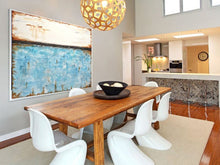 Load image into Gallery viewer, White Blue Abstract Painting Original Turquoise Oil Painting