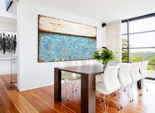 Load image into Gallery viewer, White Blue Abstract Painting Original Turquoise Oil Painting