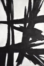Load image into Gallery viewer, Black and White Abstract Painting Original Large Wall Art Vertical Np019