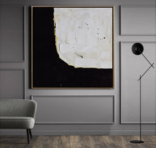Load image into Gallery viewer, Black and White Abstract Painting Original Textured Painting Yp043
