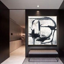Load image into Gallery viewer, Black And White Abstract Oil Painting Oversized Canvas Art Ap069
