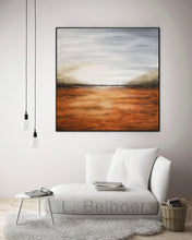 Load image into Gallery viewer, Orange Landscape Art Painting Square Abstract Oil Painting Fp007