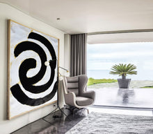 Load image into Gallery viewer, Black and White Original Art Abstract Painting Contemporary Art Yp069