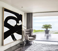 Load image into Gallery viewer, Original Art Black and White Abstract Painting, Contemporary Art Yp047