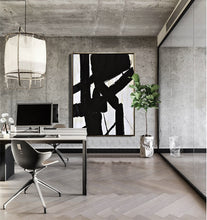Load image into Gallery viewer, Contemporary Painting on Canvas, Black And White Painting Yp068