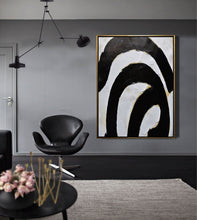 Load image into Gallery viewer, Black White Abstract Painting Minimalist Canvas Art Geometrical Art Yp072