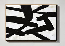 Load image into Gallery viewer, Black and White Wall Art Abstract Art Minimal Painting on Canvas Yp081