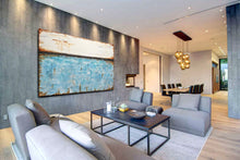 Load image into Gallery viewer, White Blue Abstract Painting Original Turquoise Oil Painting