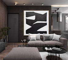 Load image into Gallery viewer, Black and White Minimalist Painting Geometric Abstract Art Np012