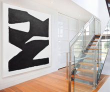 Load image into Gallery viewer, Black and White Minimalist Painting Geometric Abstract Art Np012