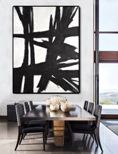 Load image into Gallery viewer, Black and White Abstract Painting Original Large Wall Art Vertical Np019