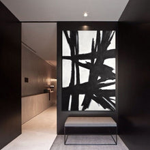Load image into Gallery viewer, Black and White Abstract Painting Original Large Wall Art Vertical Np019