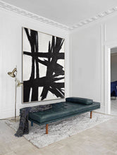 Load image into Gallery viewer, Black and White Abstract Painting Original Large Wall Art Vertical Np019