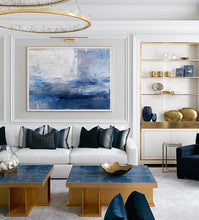 Load image into Gallery viewer, Blue And White Abstract Painting Art for Large Wall Yp091
