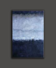 Load image into Gallery viewer, Deep Blue Gray Abstract Painting Oversized Contemporary Canvas Art Np018