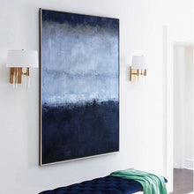 Load image into Gallery viewer, Deep Blue Gray Abstract Painting Oversized Contemporary Canvas Art Np018