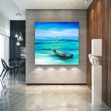 Load image into Gallery viewer, Seascape Wave Painting Modern Acrylic Painting on Canvas Fp088