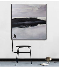 Load image into Gallery viewer, Black and White Abstract Painting Large Original Minimalist Art Ap036