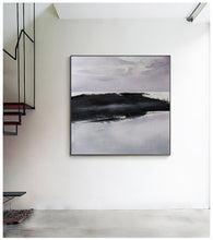 Load image into Gallery viewer, Black and White Abstract Painting Large Original Minimalist Art Ap036