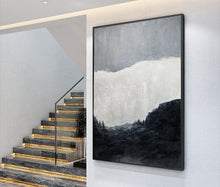 Load image into Gallery viewer, Black And White Minimalist Canvas Art Grey Abstract Painting Ap024