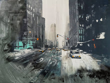 Load image into Gallery viewer, Winter Cityscape Art Urban Wall Art Street Winter Painting Ap035