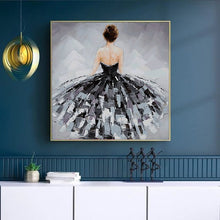 Load image into Gallery viewer, Dancer Oil Painting on Canvas Ballerina Girl Is Like Bride in a Wedding Dress