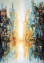 Load image into Gallery viewer, Large City Abstract Painting on Canvas New York City Art Gp020