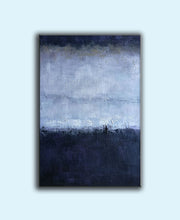 Load image into Gallery viewer, Deep Blue Gray Abstract Painting Oversized Contemporary Canvas Art Np018